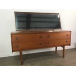 A MID-CENTURY TEAK MIRRORED DRESSING TABLE BY SYMBOL FURNITURE