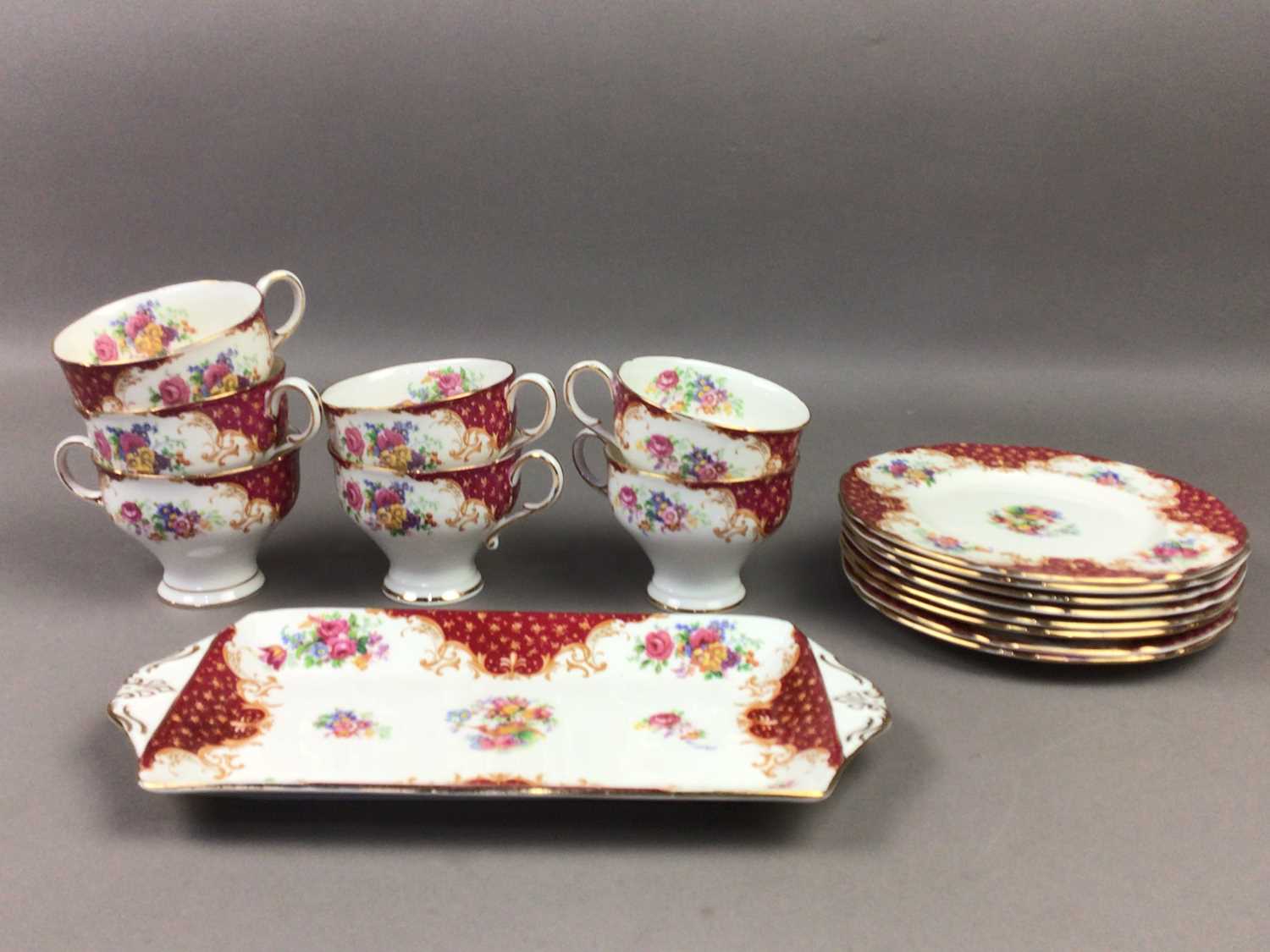 A PARAGON TEA SERVICE AND FOUR CUPS AND SAUCERS - Image 2 of 3