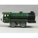 A METTOY TIN PLATE CLOCK WORK TRAIN SET