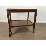 A MAHOGANY TWO TIER TROLLEY