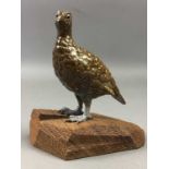 A COLD PAINTED BRONZE FIGURE OF A GROUSE
