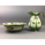 A VICTORIAN STYLE STONEWARE EWER AND BASIN