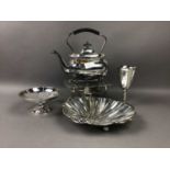 A GROUP OF SILVER PLATED ITEMS