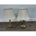 A PAIR OF ONYX TABLE LAMPS AND TWO OTHERS