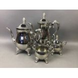 A SILVER PLATED FOUR PIECE TEA SERVICE