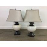 A PAIR OF MODERN CRACKLE TABLE LAMPS