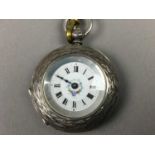 A VICTORIAN SILVER FOB WATCH