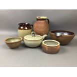 A GROUP OF STONEWARE JUGS AND JARS