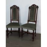 A PAIR OF OAK HIGH BACK SINGLE CHAIRS