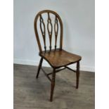 AN OAK AND ELM SINGLE WINDSOR CHAIR AND ANOTHER CHAIR