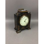 AN EDWARDIAN MANTEL CLOCK AND ANOTHER CLOCK