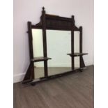 AN EDWARDIAN OVERMANTEL MIRROR AND ANOTHER
