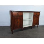 A MAHOGANY OPEN BOOKCASE