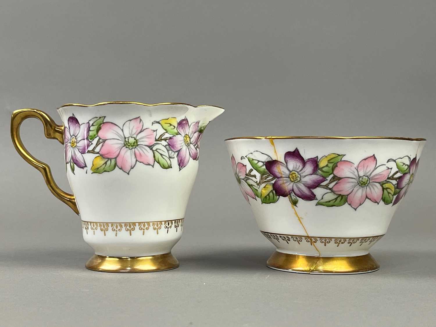 A ROYAL STAFFORD 'CLEMATIS' PATTERN TEA SERVICE AND OTHERS