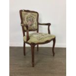 A FRENCH STYLE CHAIR AND TWO OTHERS