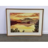 WINTER ON LOCH LINNHE, AN OIL BY ED HUNTER AND A PRINT