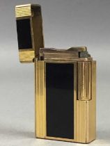 A GOLD PLATED AND ENAMEL CIGARETTE LIGHTER BY S. T. DUPONT