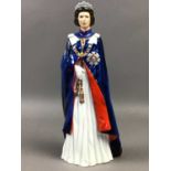 A ROYAL DOULTON FIGURE OF 'HER MAJESTY QUEEN ELIZABETH II AND FOUR OTHER FIGURES