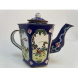 A 19TH CENTURY CHINESE CANTON ENAMEL ON COPPER TEA POT