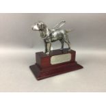 A LOUIS LEJUNE CAST SILVER PLATED GUIDE DOG