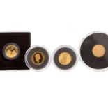 FOUR MINIATURE GOLD COINS