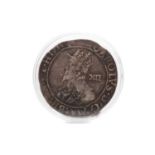 A CHARLES I SILVER 12 SHILLING COIN