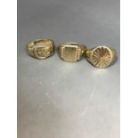 THREE NINE CARAT GOLD RINGS