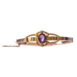 AN AMETHYST AND SEED PEARL BANGLE