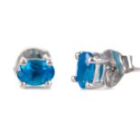 A PAIR OF NEON APATITE STUD EARRINGS