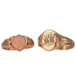 TWO SIGNET RINGS