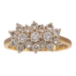 A DIAMOND CLUSTER RING