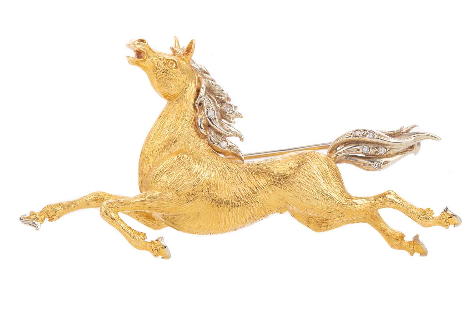 A DIAMOND HORSE BROOCH - Image 2 of 2