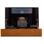 A GENTLEMAN'S PANERAI RADIOMIR COMPOSITE 3 DAYS LIMITED EDITION MANUAL WIND WRIST WATCH