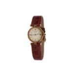 A LADY'S MUST DE CARTIER SILVER GILT QUARTZ WRIST WATCH