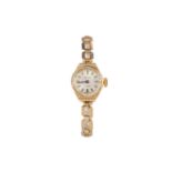 A LADY'S MONTINE NINE CARAT GOLD MANUAL WIND WRIST WATCH