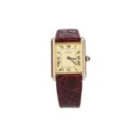 A LADY'S MUST DE CARTIER SILVER PLATED QUARTZ WRIST WATCH