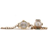 TWO LADY'S GOLD MANUAL WIND WRIST WATCHES