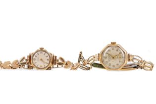 TWO LADY'S GOLD NINE CARAT GOLD WRIST WATCHES