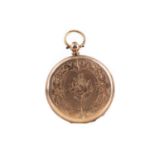 A FOURTEEN CARAT GOLD OPEN FACE POCKET WATCH