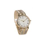 A GENTLEMAN'S GENEVE FOURTEEN CARAT GOLD QUARTZ WRIST WATCH