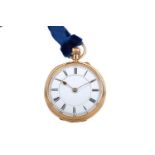 AN EIGHTEEN CARAT GOLD OPEN FACE POCKET WATCH