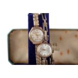 TWO LADY'S NINE CARAT GOLD CASED WRIST WATCHES