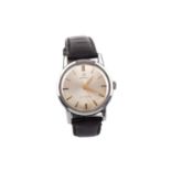 A GENTLEMAN'S OMEGA SEAMASTER STAINLESS STEEL MANUAL WIND WRIST WATCH