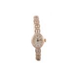 A LADY'S EVERITE NINE CARAT GOLD QUARTZ WATCH