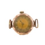 A LADY'S NINE CARAT GOLD MANUAL WIND WRIST WATCH