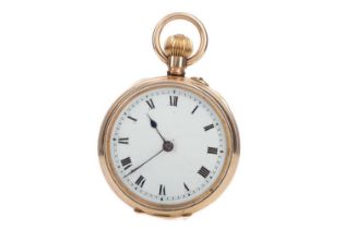 A GOLD PLATED OPEN FACE POCKET WATCH