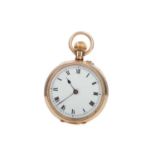 A GOLD PLATED OPEN FACE POCKET WATCH