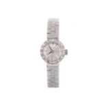 A LADY'S VALEX NINE CARAT WHITE GOLD MANUAL WIND WRIST WATCH