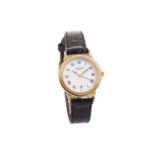 A LADY'S RAYMOND WEIL GOLD PLATED QUARTZ WRIST WATCH