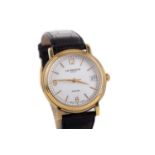 A GENTLEMAN'S JW BENSON GOLD PLATED AUTOMATIC WRIST WATCH